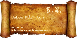 Babos Márton névjegykártya