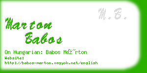 marton babos business card